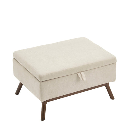 Mid-century modern square coffee table storage bench, assembled,