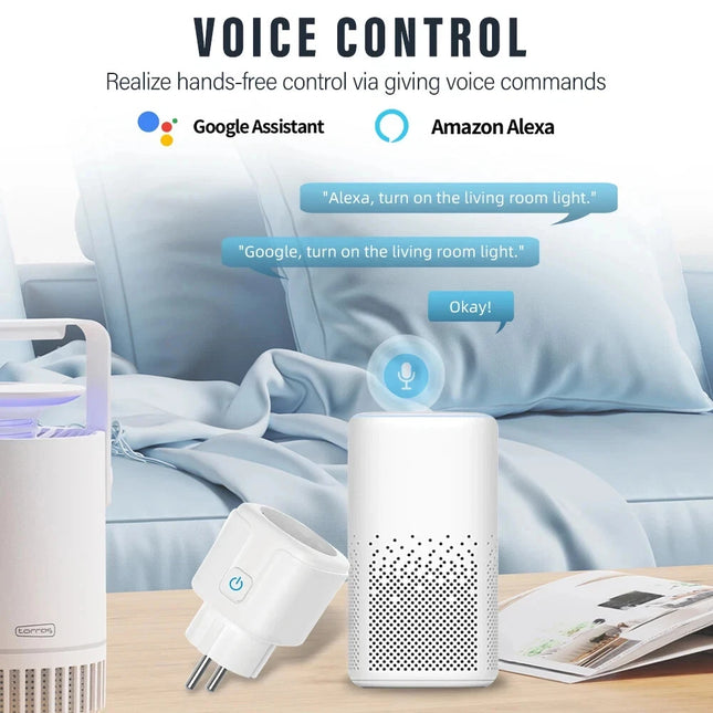 Tuya WiFi/Zigbee Smart Plug EU 16A/20A with Power Monitoring Timer Function Socket Compatible with Alexa Google Home Smart Life