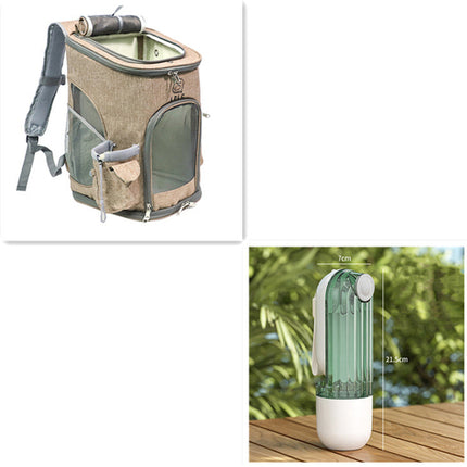 2 In 1 Pet Water Cup Segment Design Green Dog Walking Portable