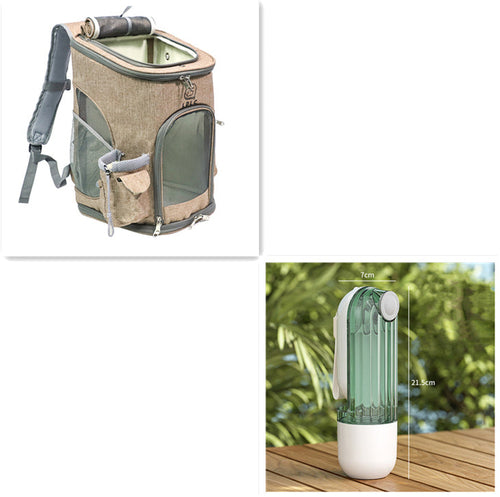 2 In 1 Pet Water Cup Segment Design Green Dog Walking Portable