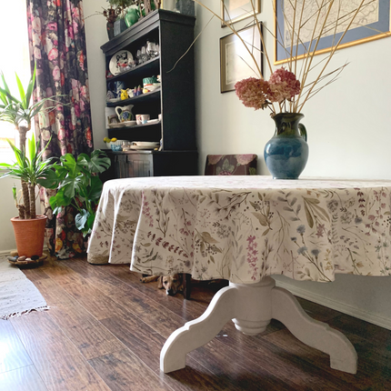 Round Tablecloth, Linen-Cotton Mix, Printed | Aitana