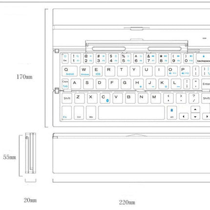 Folding ultra-thin Bluetooth keyboard