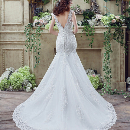 Bride Trailing Wedding Dress sexy Lace Mermaid Wedding DressW