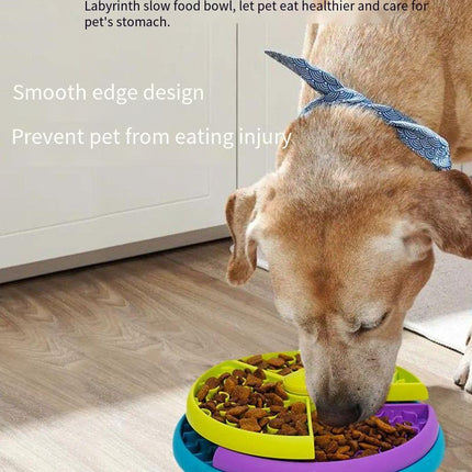 Slow Food Bowl Anti Choking Cat Bowl Dog Basin Puzzle Feeder Healthy