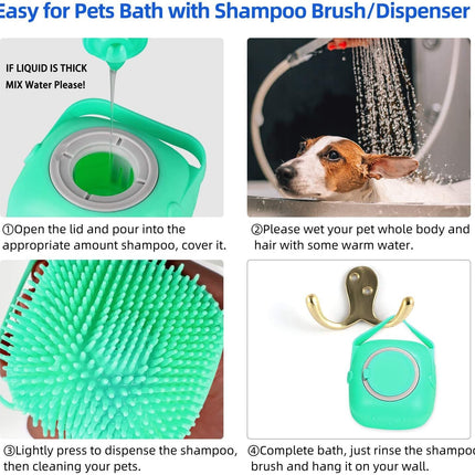 Pet Dog Shampoo Massager Brush Cat Massage Comb Grooming Scrubber