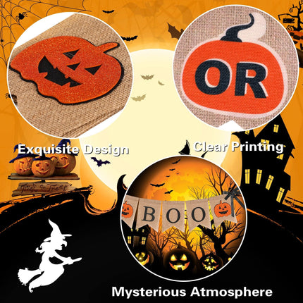 Halloween Burlap Banner Halloween Party Mantel Wall Hanging Supplies