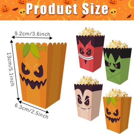 12 Pieces Halloween Popcorn Box Halloween Party Favor Snack Treat