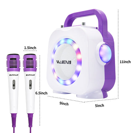 Purple Kids Bluetooth Karaoke Machine with 2 Microphone-3