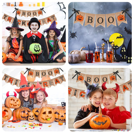 Halloween Burlap Banner Halloween Party Mantel Wall Hanging Supplies