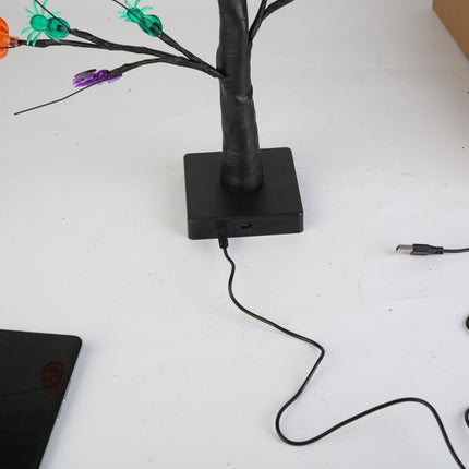 2Pack 1.97FT Lighted Halloween Trees Halloween Indoor Decorations