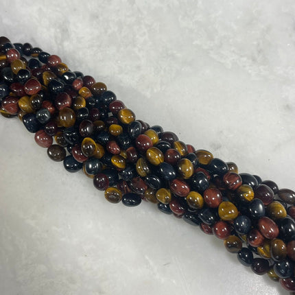 3-Color Tiger Eye AA Nugget Strands-1
