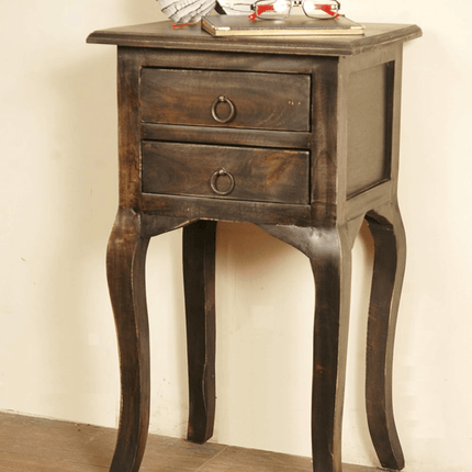 Sunset Trading Vintage Iron Brown Solid Wood Side Table