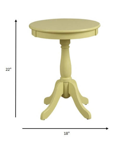Round Pedestal Wooden Side Table