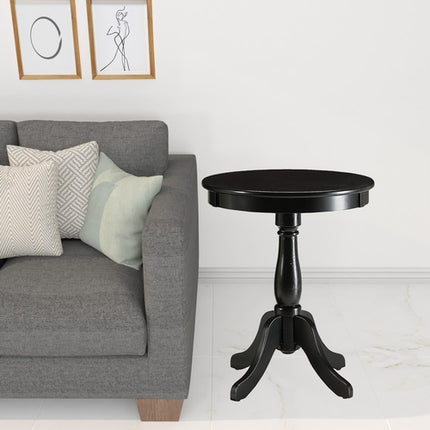 Round Pedestal Wooden Side Table