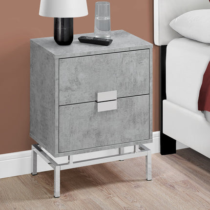 23.5" Particle Board and Chrome Metal Accent Table