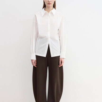 "Nostalgic Stroll" Wool Blended High Waist Curved Scimitar Casual