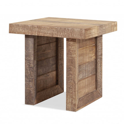 Solid Wood Butcher Block Style End or Side Table