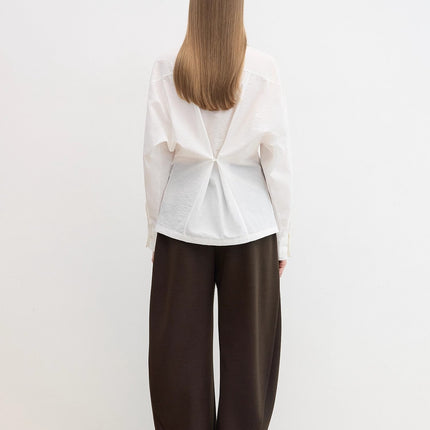 "Nostalgic Stroll" Wool Blended High Waist Curved Scimitar Casual