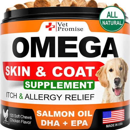 Omega 3 for Dogs   Dog Skin and Coat Supplement   Fish Oil for Dogs