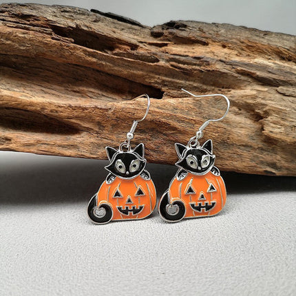 Halloween Funny Earrings Female Personality Ghost Pumpkin Bat Cartoon
