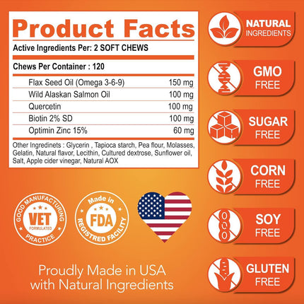 Omega 3 for Dogs   Dog Skin and Coat Supplement   Fish Oil for Dogs