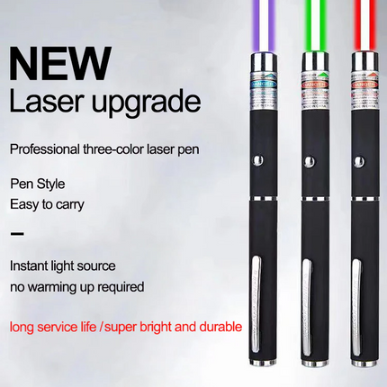 3 Packs 900Mile Laser Pointer Pen Green Blue Red Light Visible Beam
