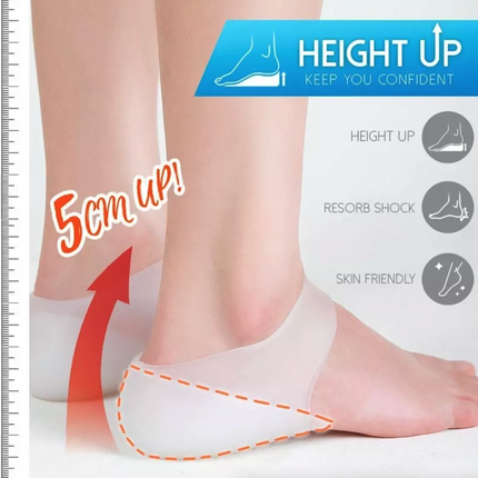 Concealed Footbed Enhancers Invisible Height Increase Silicone Insoles