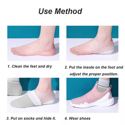 Concealed Footbed Enhancers Invisible Height Increase Silicone Insoles