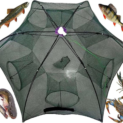 Fishing Bait Trap Crab Net Crawdad Shrimp Cast Dip Cage Fish Minnow