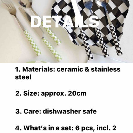 6 - Pack Modern Checkered Flatware Sets ( $4 / count )