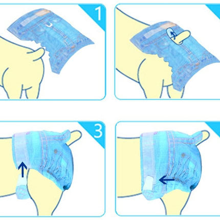 Disposable Dog Diapers for Female Dogs - Jeans Super Absorbent 24 Ct