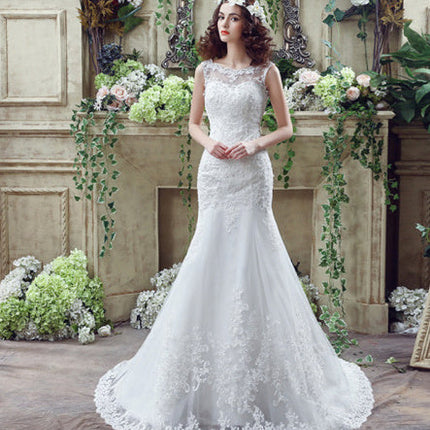 Bride Trailing Wedding Dress sexy Lace Mermaid Wedding DressW