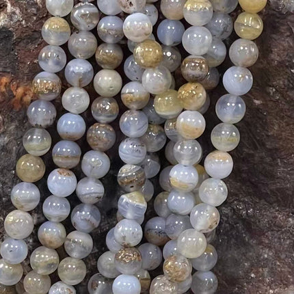 Dendritic Blue Lace Agate Round 6mm 8mm-2