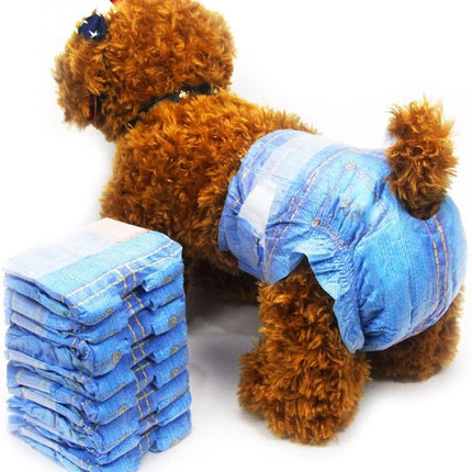 Disposable Dog Diapers for Female Dogs - Jeans Super Absorbent 24 Ct