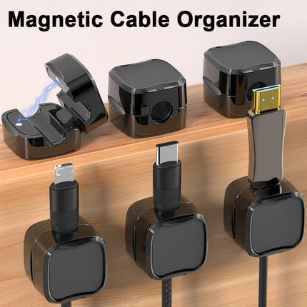 Magnetic Cable Clip Under Desk Cable Management Adjustable Cord Holder