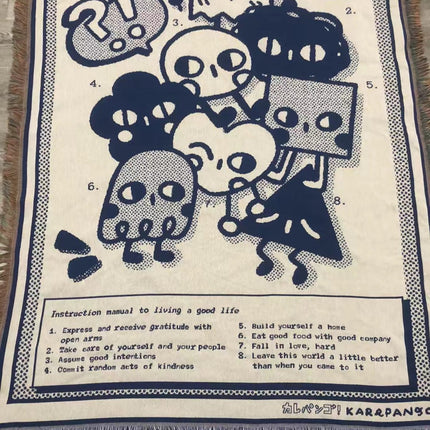 TONTON: Heavy Jacquard Throw Blanket / Woven Tapestry-0