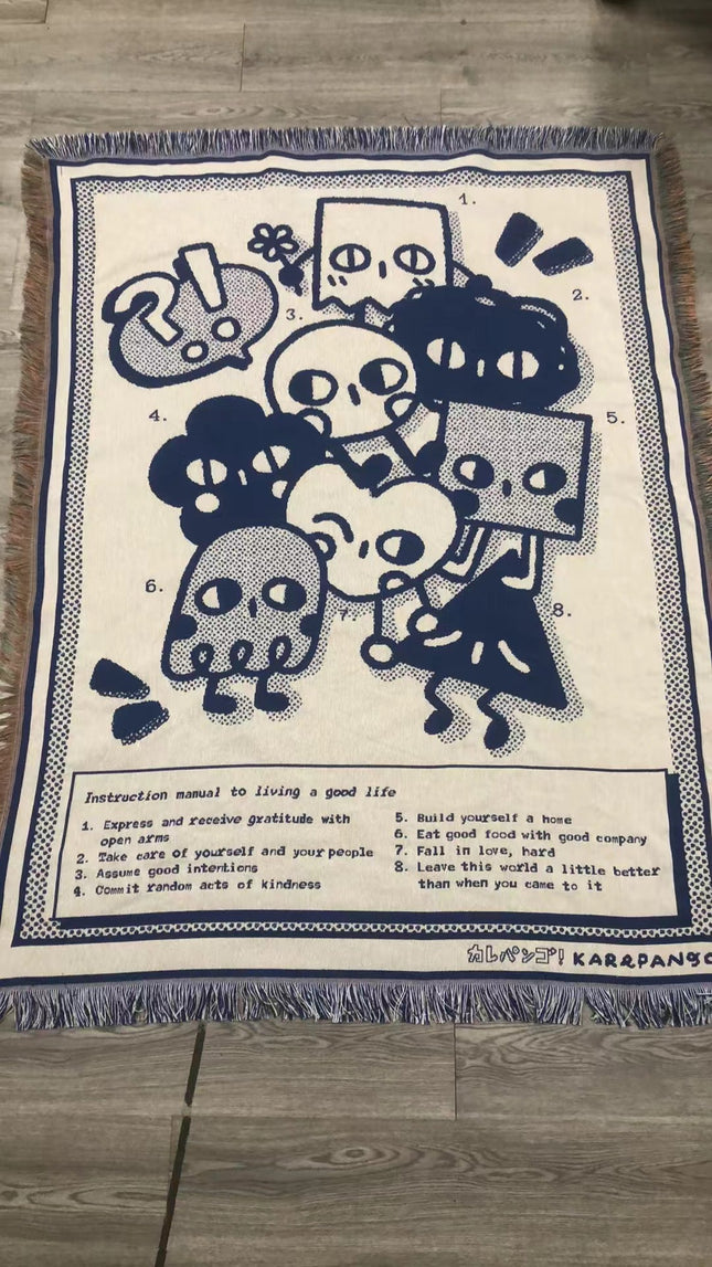 TONTON: Heavy Jacquard Throw Blanket / Woven Tapestry-0