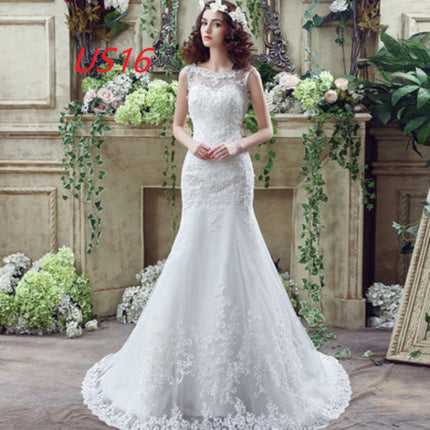 Bride Trailing Wedding Dress sexy Lace Mermaid Wedding DressW