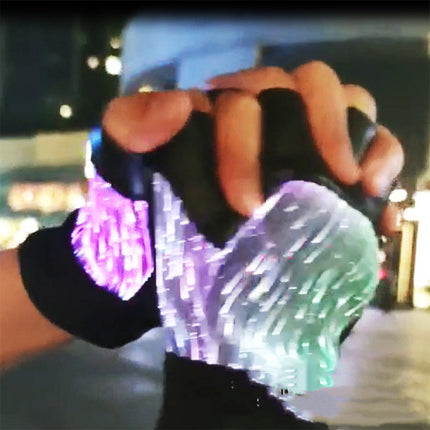 Glowing LED Mesh Gloves, Party Performance Accessories, Vibrant