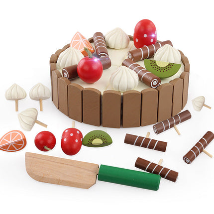 Mini Magnetic Cake Cutter Toy for Kids - Wooden Playhouse Slicer