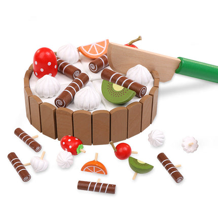 Mini Magnetic Cake Cutter Toy for Kids - Wooden Playhouse Slicer