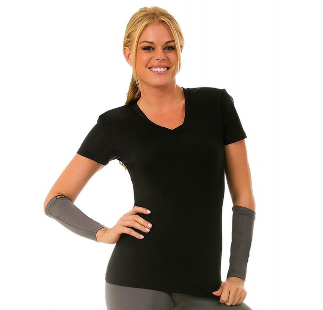 InstantFigure Activewear Compression Short Sleeve V-Neck Top AWT023