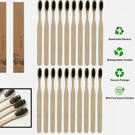 BAMBOO TOOTH BRUSH WITH CHARCOAL BRISTLES