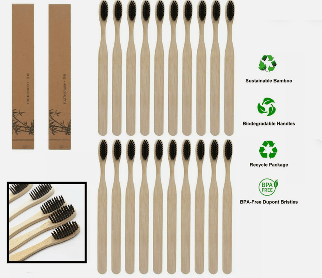 BAMBOO TOOTH BRUSH WITH CHARCOAL BRISTLES