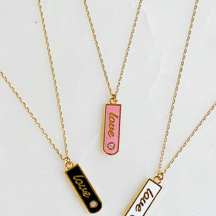 Love Drop Bar Necklace
