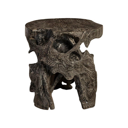 Side Table Black Wash Round