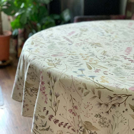 Round Tablecloth, Linen-Cotton Mix, Printed | Aitana