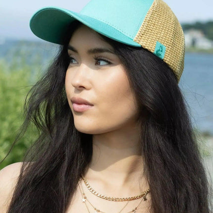 Baseball Cap with Raffia and Harness Matching Set