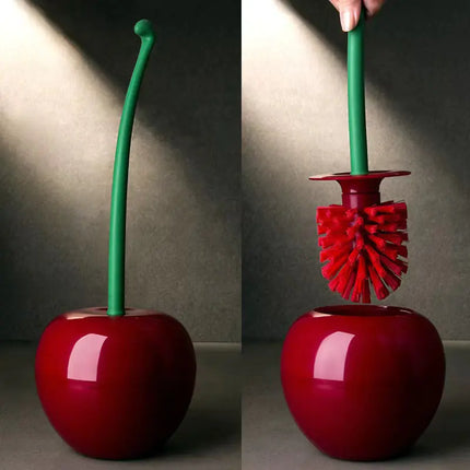 Cherry Toilet Brush Set - Plastic Cleaning Tool (One Set)