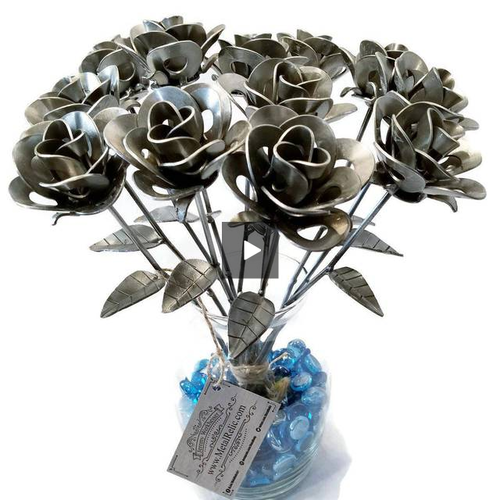 Dozen Metal Roses, Recycled Metal Roses, Steampunk Roses, 12 Immortal